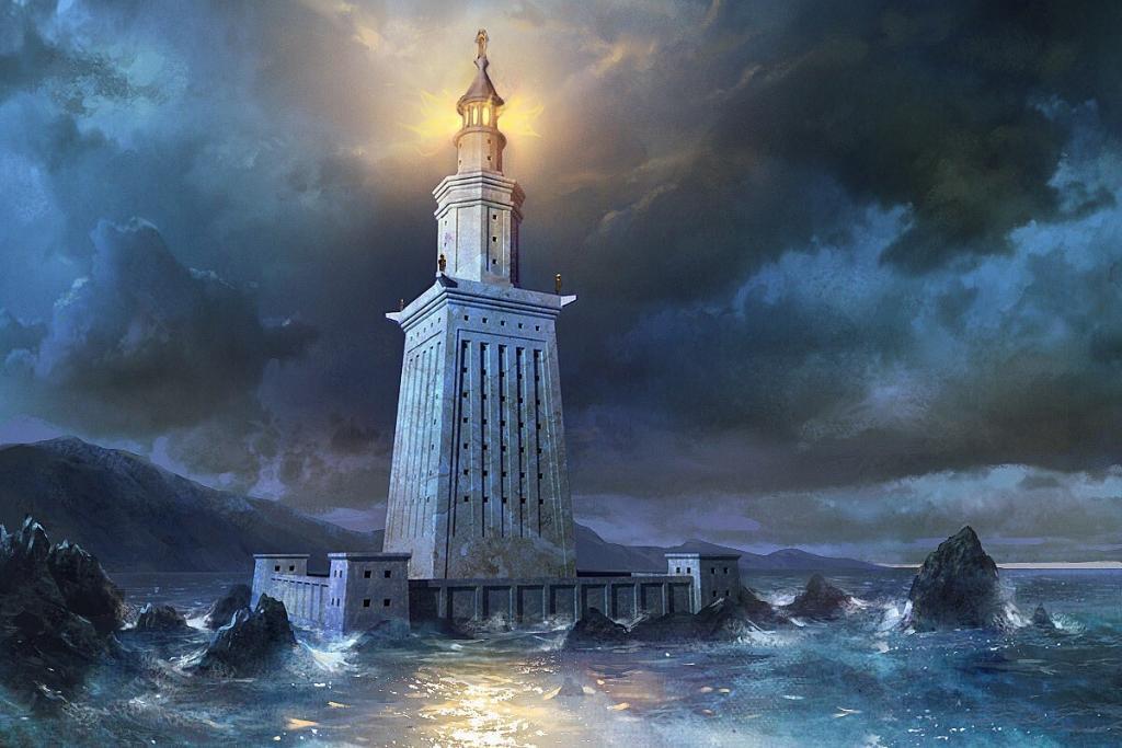 одно из 7 чудес света: Александрийский маяк  